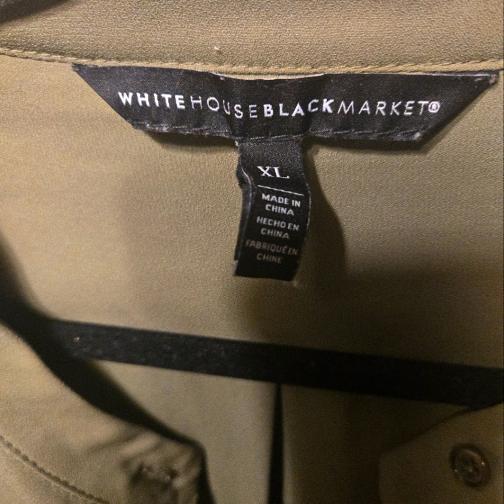 WHBM Olive Green Utility Blouse - Picture 3 of 4